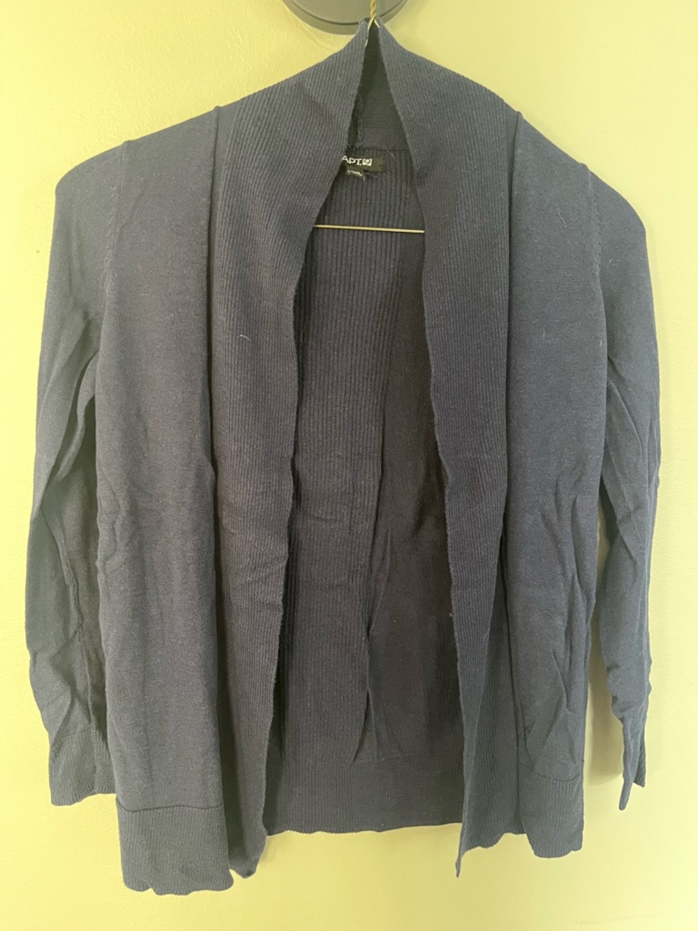 Apt. 9 Dark Navy Ribbed Open Cardigan